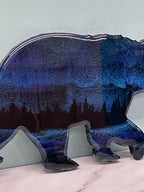 12" Subtle Reflections Northern Lights Resin Bear