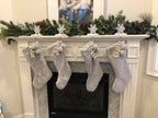 Wood Christmas Stocking and Gift Name Tag Ornaments