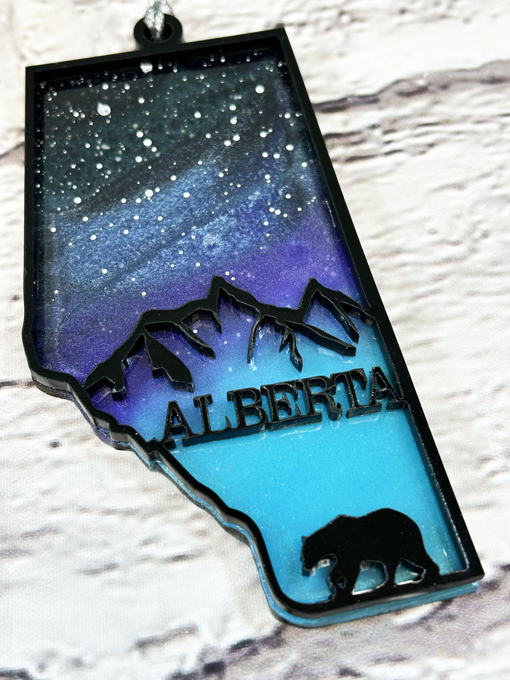 CLEARANCE Purple and Blue Province Northern Lights Ornaments