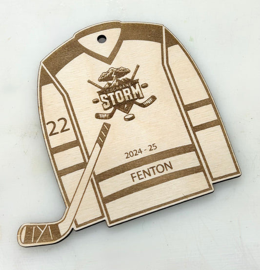 Custom Logo Hockey Jersey Christmas Ornament