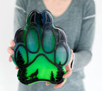 Wolf Paw Northern Lights Resin Art