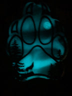 Full Moon Mini Wolf Paw Northern Lights Resin Art