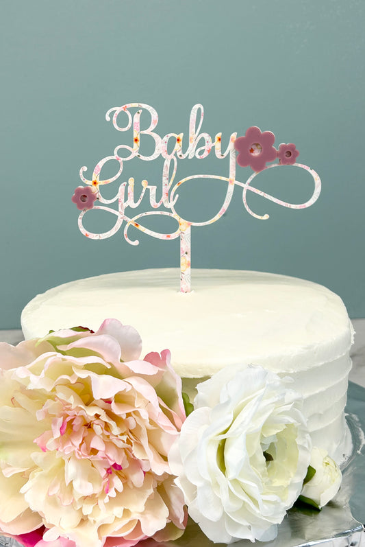 Baby Girl Floral Cake Topper