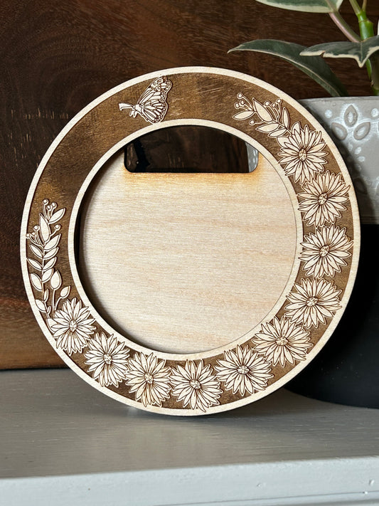 Asters Engraved Photo Frame
