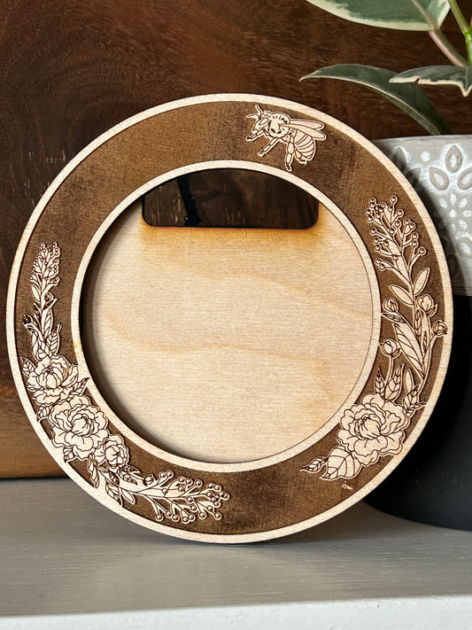 Peonies Engraved Photo Frame