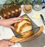Olive Wood Hand Crafted Wooden Bread Bow Knife