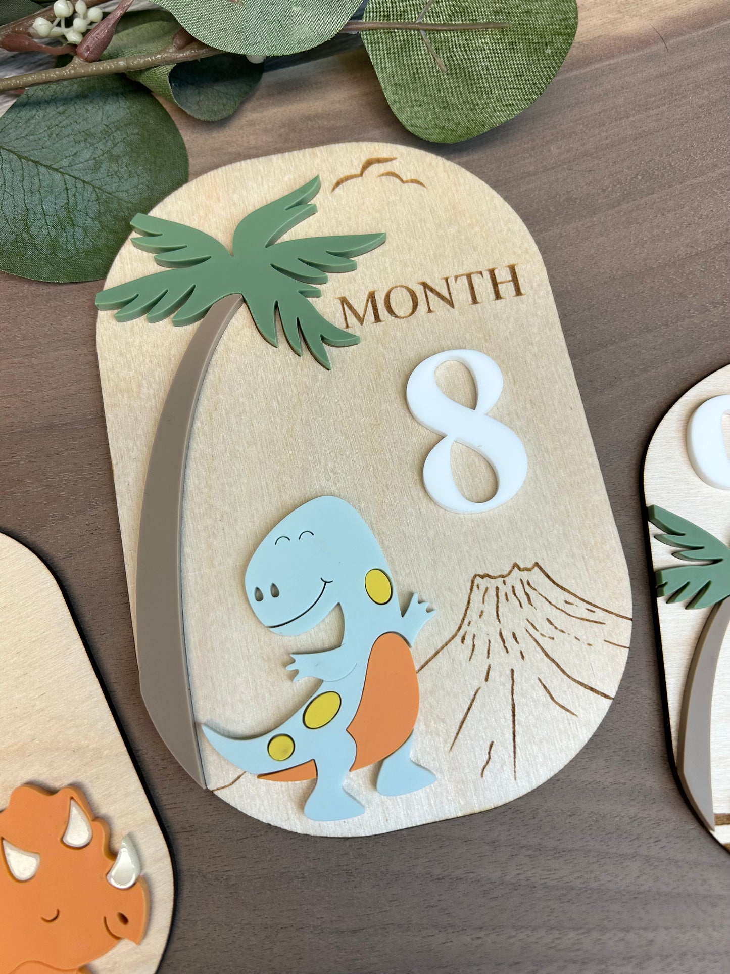 Dinosaur Birth Milestone Marker Sign