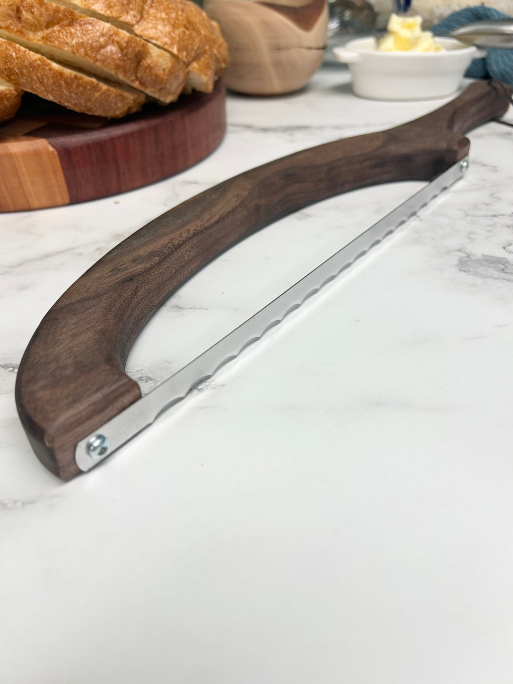 Discounted Black Walnut Hand Crafted Wooden Bread Bow Knife