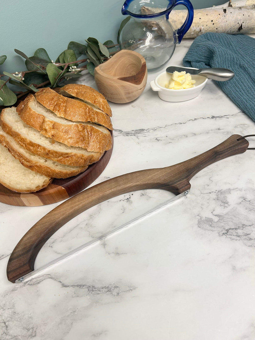 Black Walnut Hand Crafted Wooden Bread Bow Knife