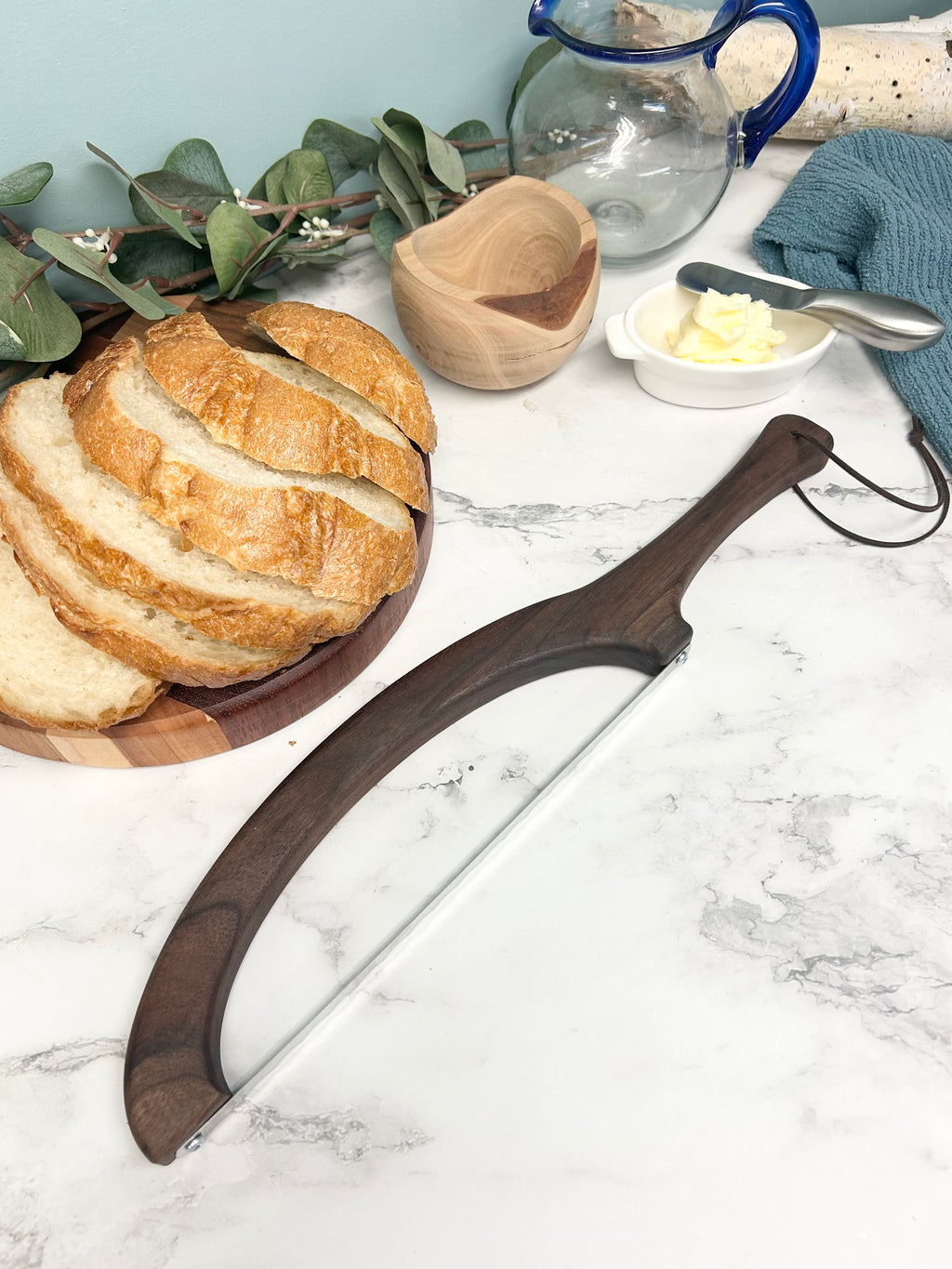 Black Walnut Hand Crafted Wooden Bread Bow Knife