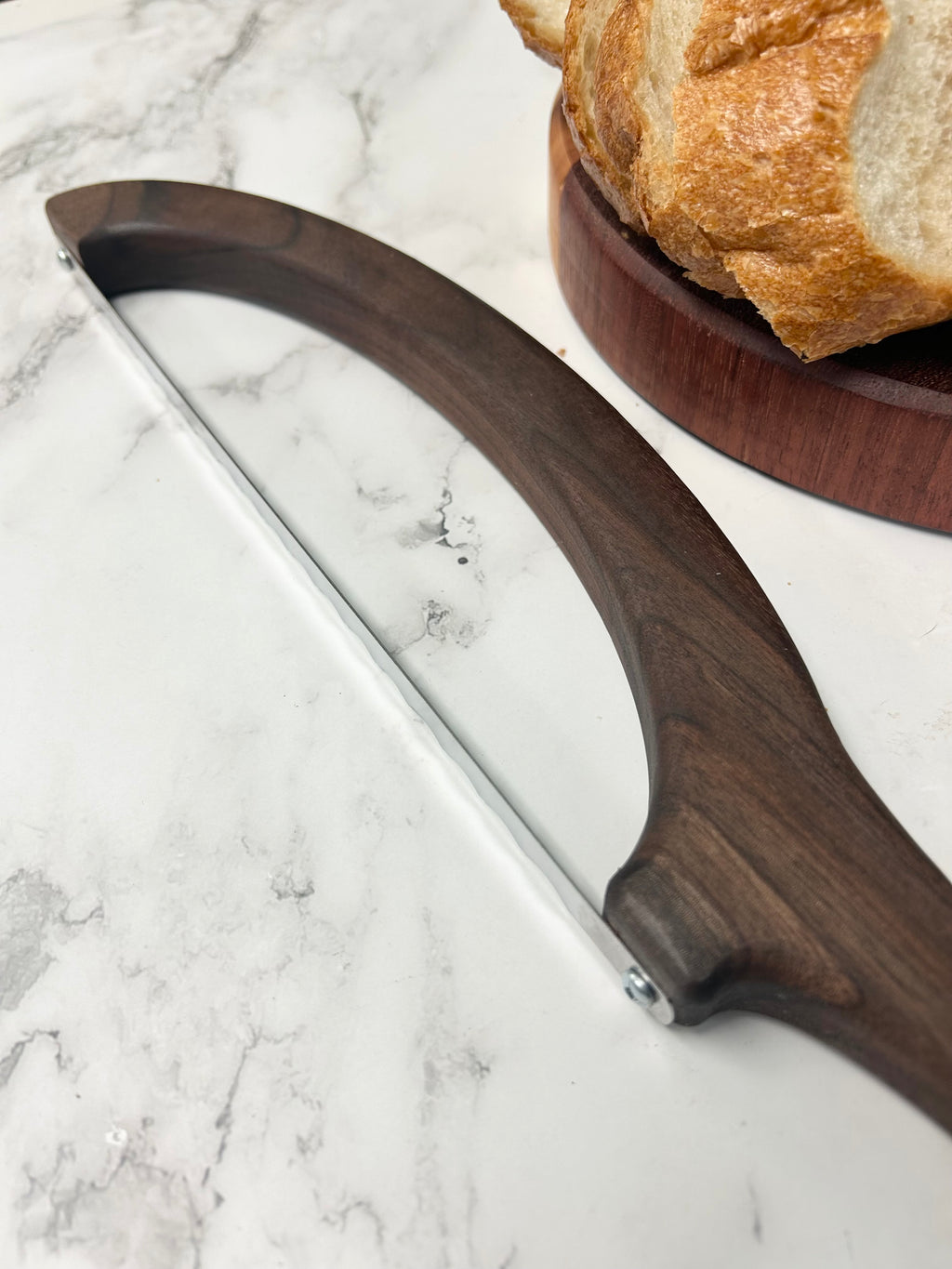 Black Walnut Hand Crafted Wooden Bread Bow Knife