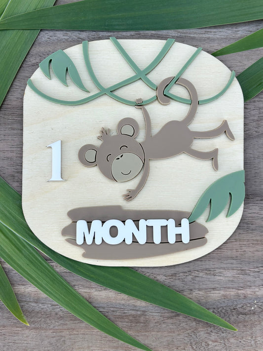 Monkey Birth Milestone Marker Sign
