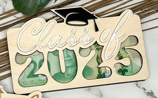 Class of 2025 Black Cap Money Gift Holder