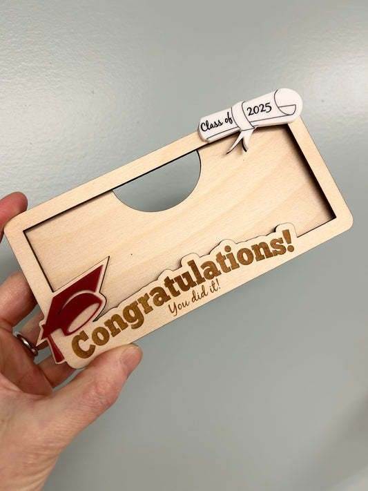 Red Cap Congratulations Graduation Money Holder Gift