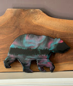 Lake Reflections Northern Lights Bear Resin Art