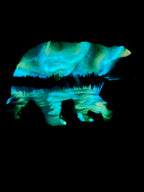 Lake Reflections Northern Lights Bear Resin Art
