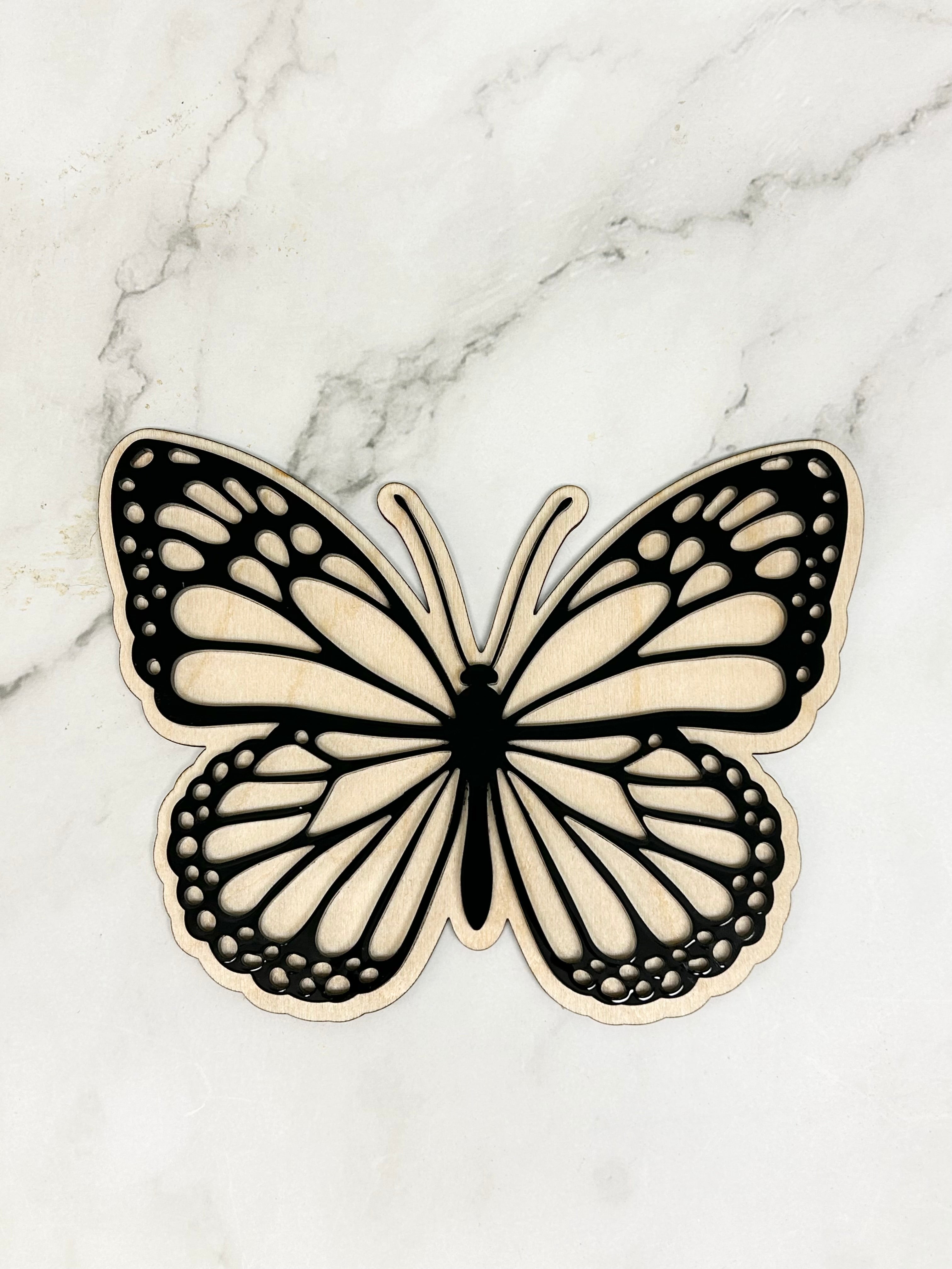 Mini Butterfly Wood Shape With Silhouette Set