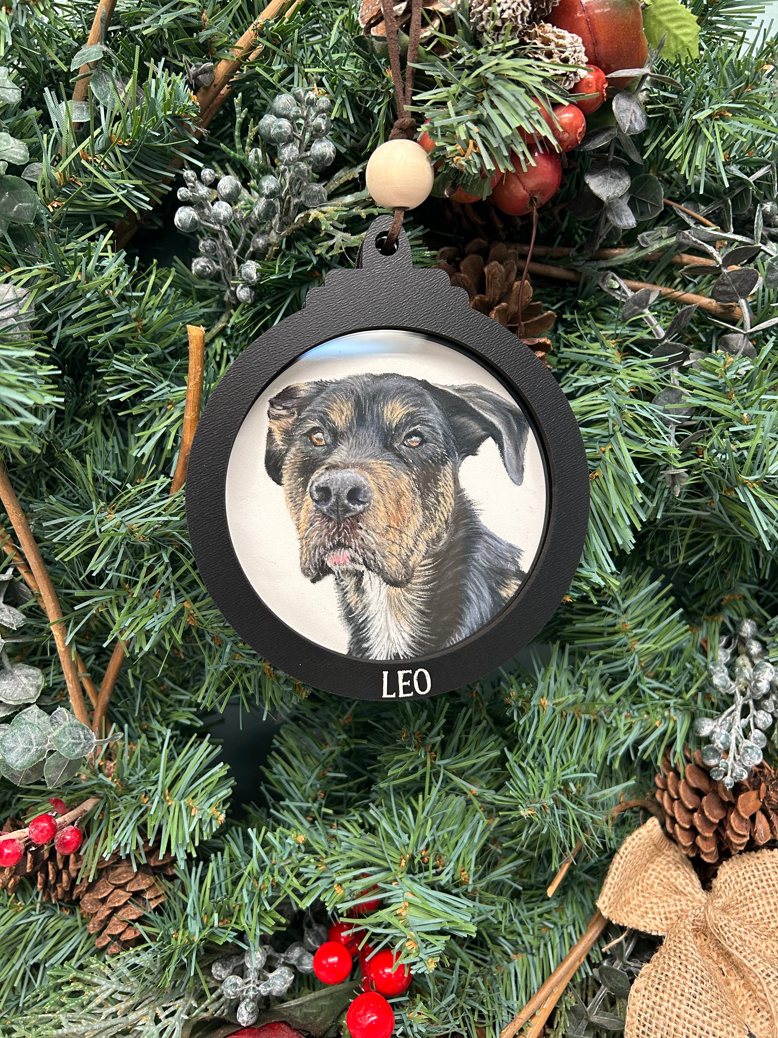 Pet Portrait Christmas Ornament
