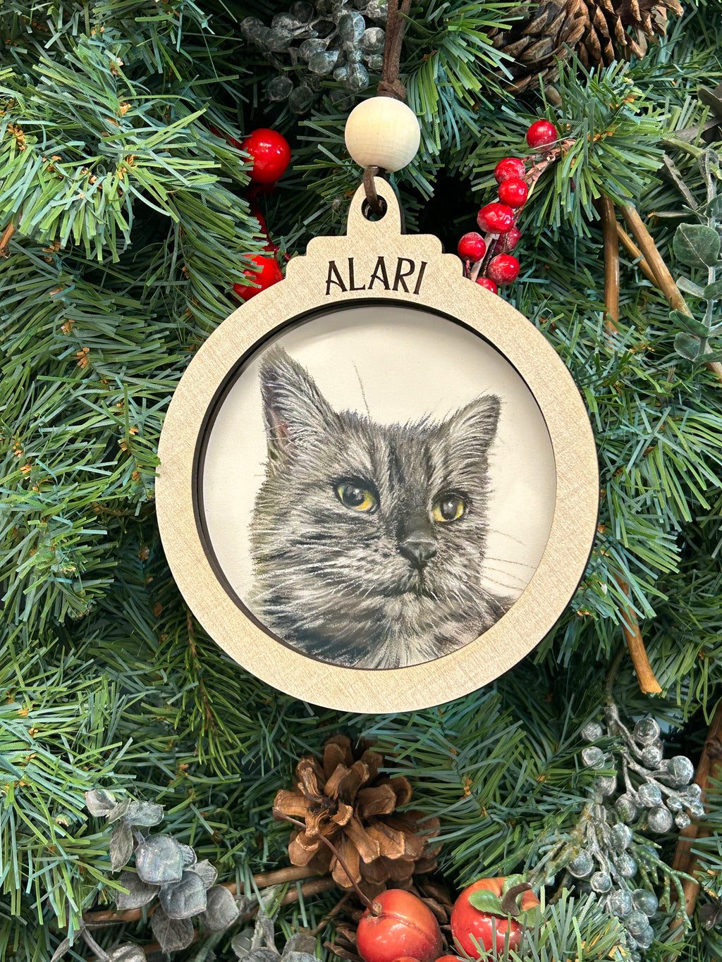 Pet Portrait Christmas Ornament