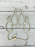 Mini Wolf Paw Wood Shape With Silhouette Set
