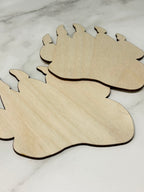 Mini Bear Paw Unpainted Wooden Blank