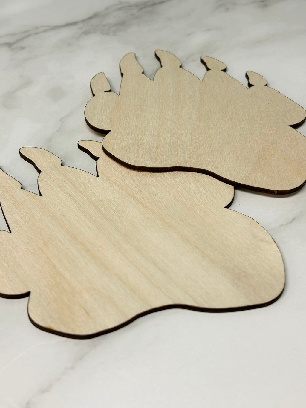 LEFT PAW Mini Bear Paw Unpainted Wooden Blank