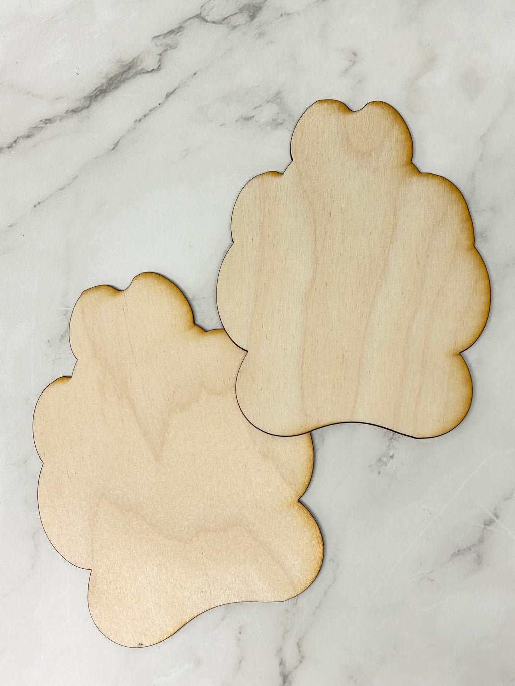 Mini Wolf Paw Unpainted Wooden Blank