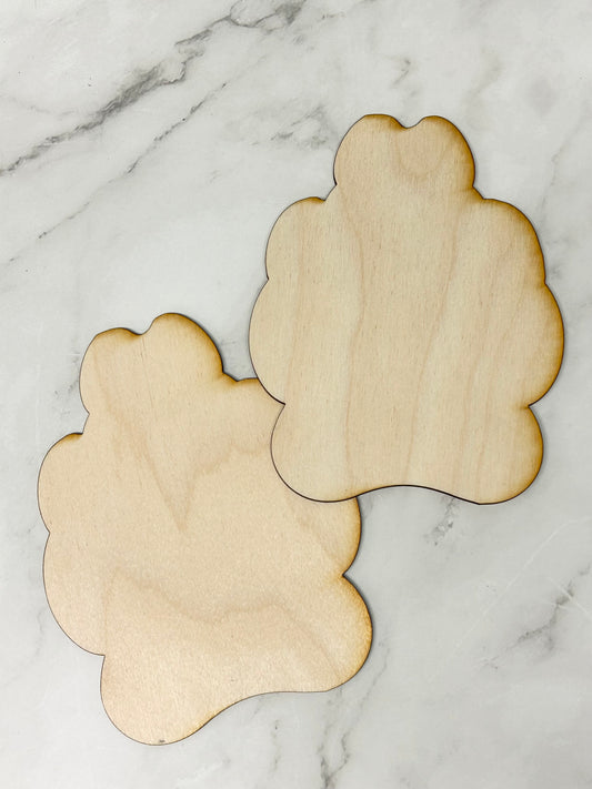 Mini Wolf Paw Unpainted Wooden Blank