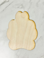 Mini Wolf Paw Unpainted Wooden Blank