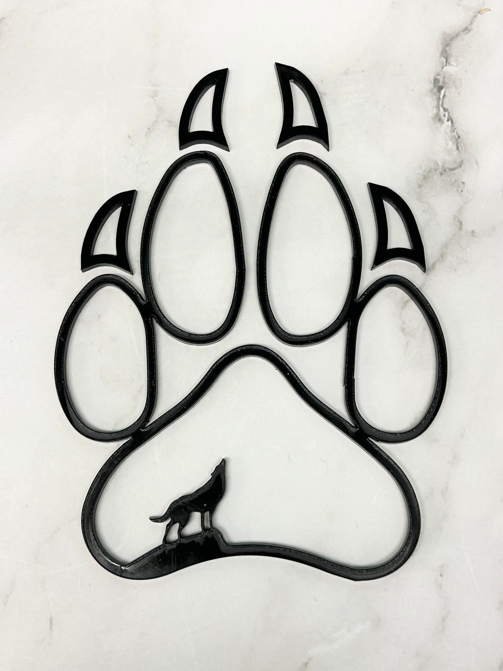 Mini Wolf Paw Acrylic Outline