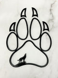 Mini Wolf Paw Acrylic Outline