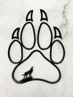 Mini Wolf Paw Acrylic Outline