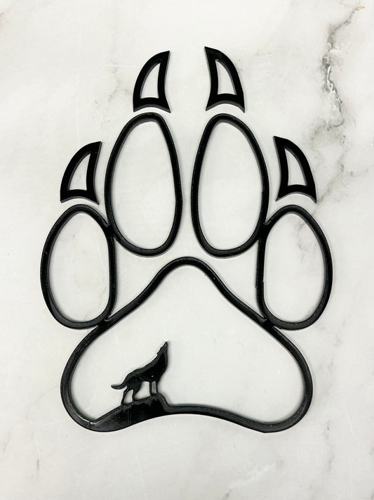 Mini Wolf Paw Acrylic Outline