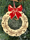 Christmas Wreath Customizable Ornament