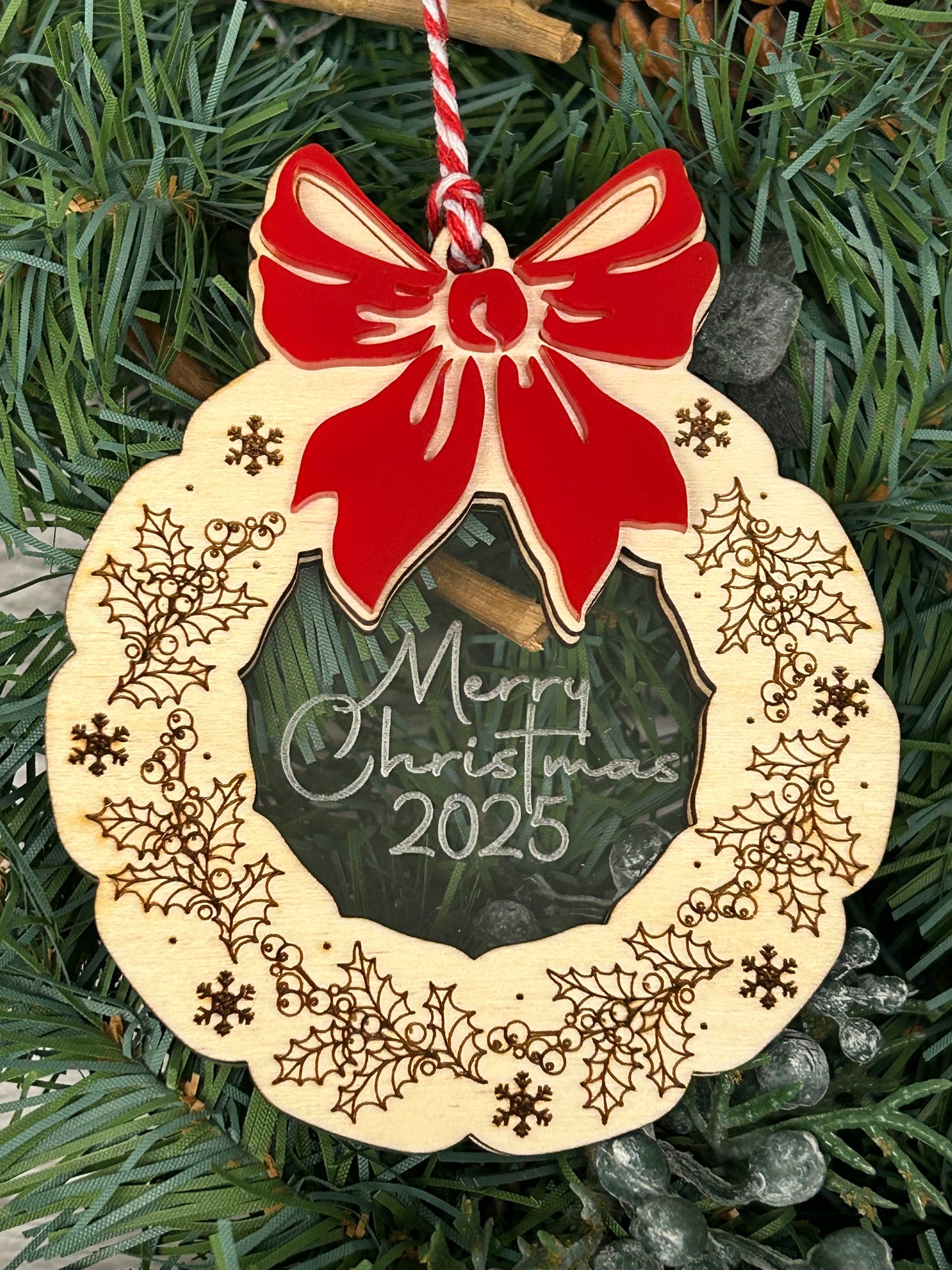 Christmas Wreath Customizable Ornament