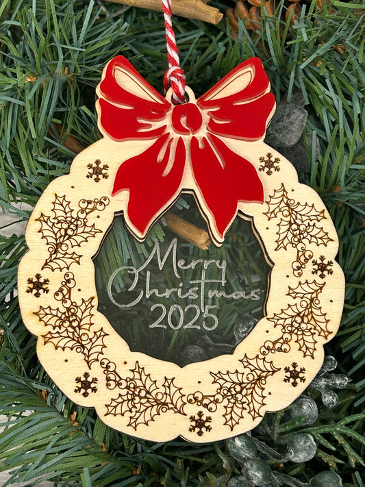 Christmas Wreath Customizable Ornament