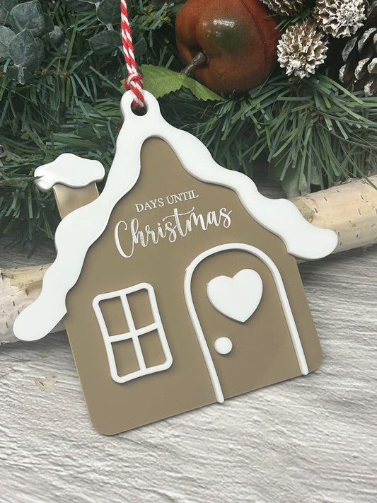 Gingerbread House Christmas Countdown Ornament