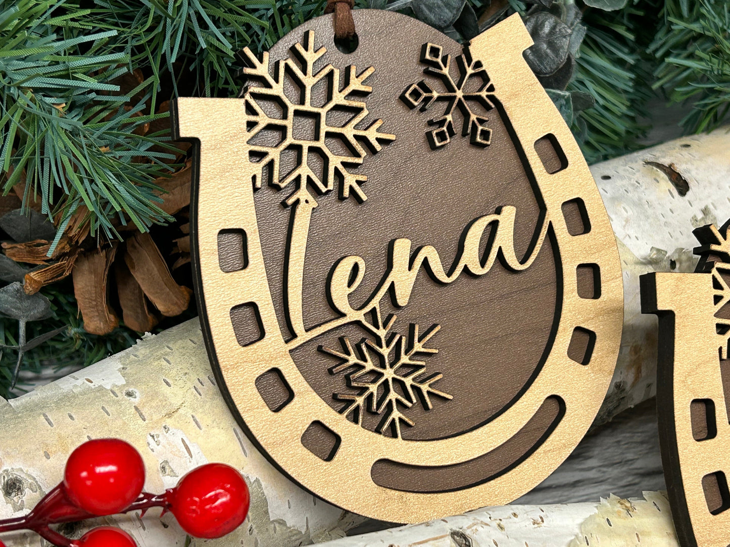 Horseshoe Snowflakes Ornament