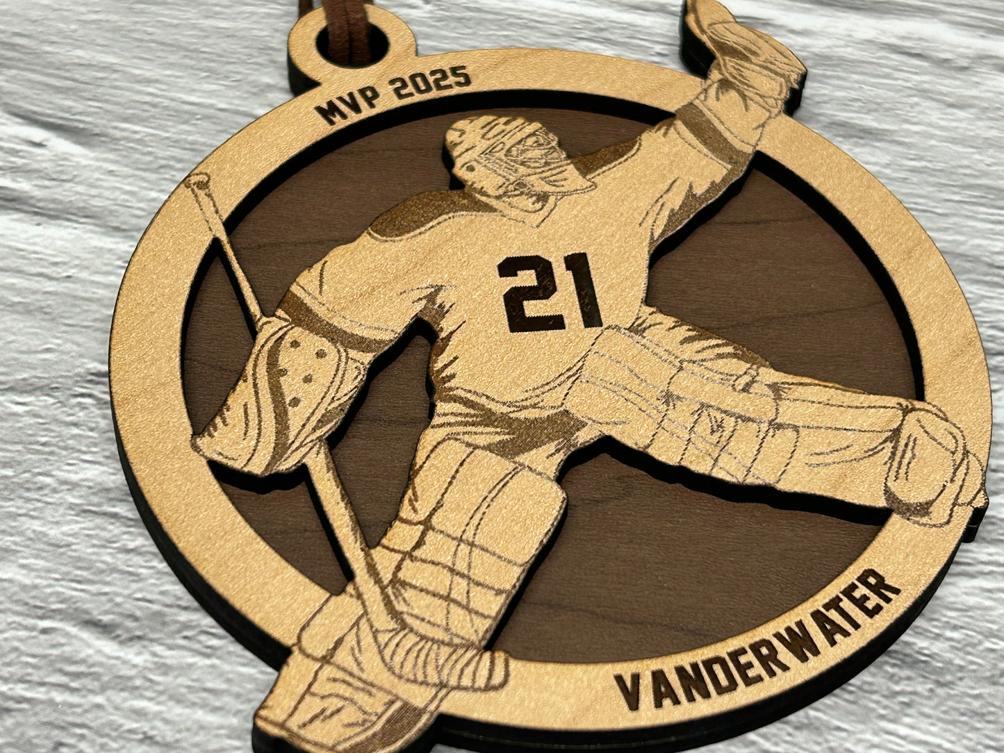 Engraved Hockey Goalie Ornament