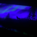Kiore Northern Lights Wolf Resin Art