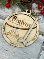 Wooden Festivus Christmas Ornament