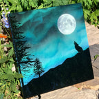 Tuvac Northern Lights Wolf Art