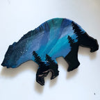 Blue Northern Lights Bear Art