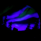 Blue Northern Lights Bear Art