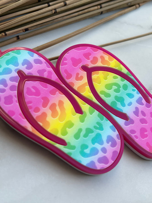 Rainbow Flip Flop Keychain/Backpack Tag