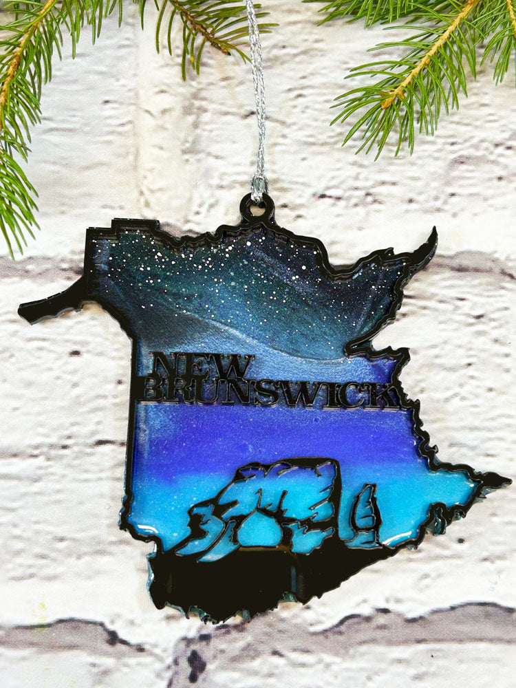 CLEARANCE Purple and Blue Province Northern Lights Ornaments