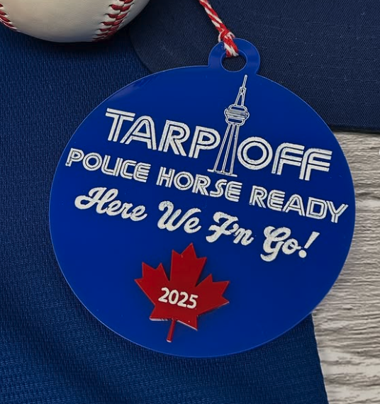 Tarps Off Horses Ready Christmas Ornament