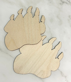 LEFT PAW Mini Bear Paw Unpainted Wooden Blank