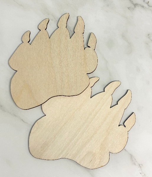 LEFT PAW Mini Bear Paw Unpainted Wooden Blank