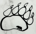 LEFT PAW  Bear Paw Acrylic Outline